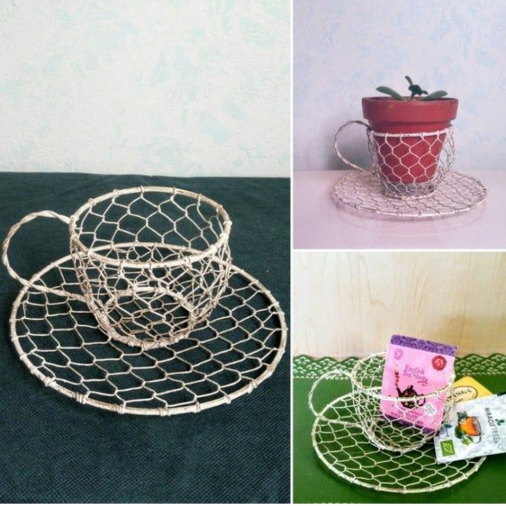 Wire tea cup saucer